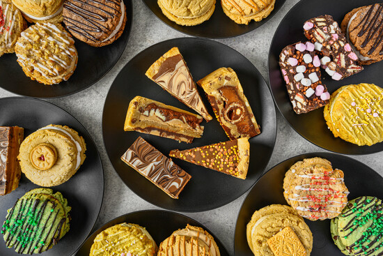 rows of cookie cakes