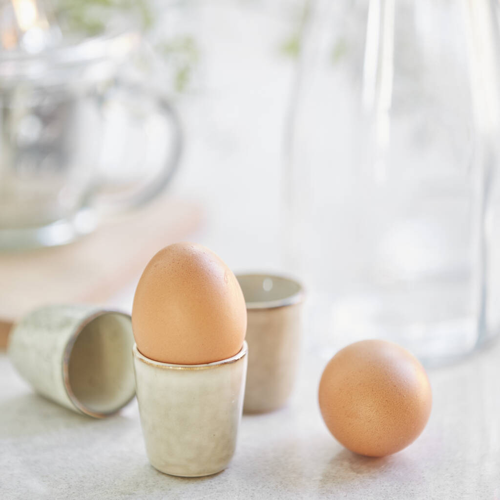 Set Of Four Stoneware Egg Cups