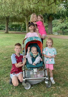 A photo of Jody’s six children. As the inspiration behind Six Stars Creations, this family-focused image highlights the love and motivation behind the business.