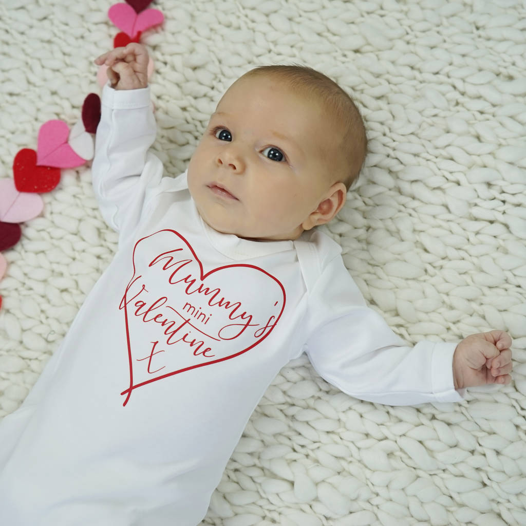 Mummy's Valentine Baby Sleepsuit  