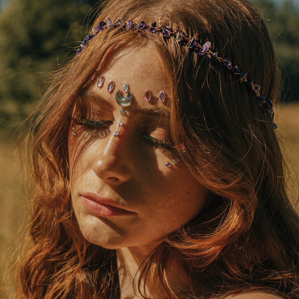 Amethyst Crystal Head Chain Festival Headwear