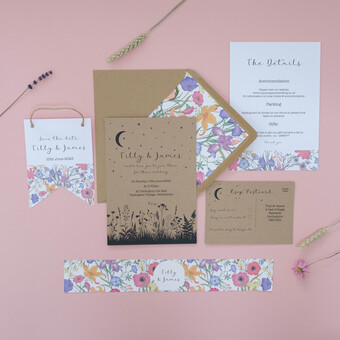 wildflower wedding invitation
