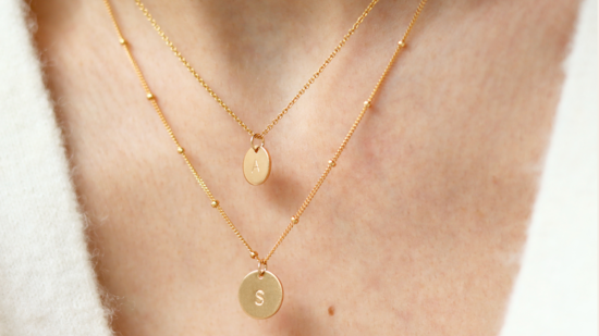 Hand stamped personalised necklace 14K Gold Filled Chains