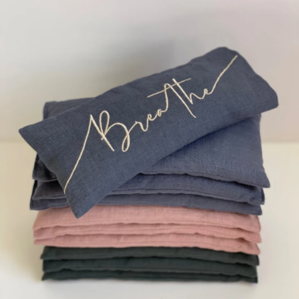 Breathe Embroidered Lavender Eye Pillow