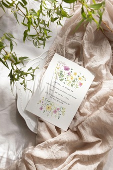 Wildflower wedding invitation