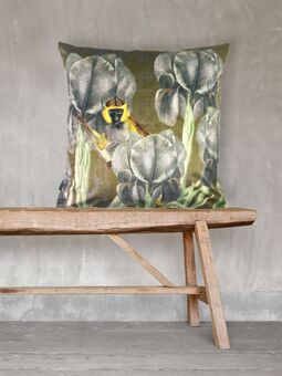 Monkey in Irises Velvet Cushion