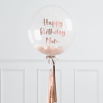 Rose Gold tassel Bubble Balloons