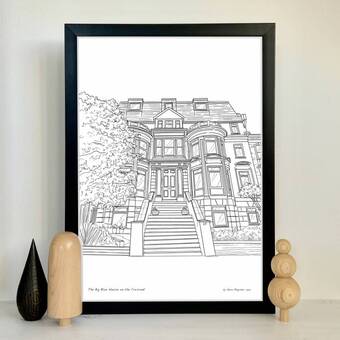 House portrait line drawing