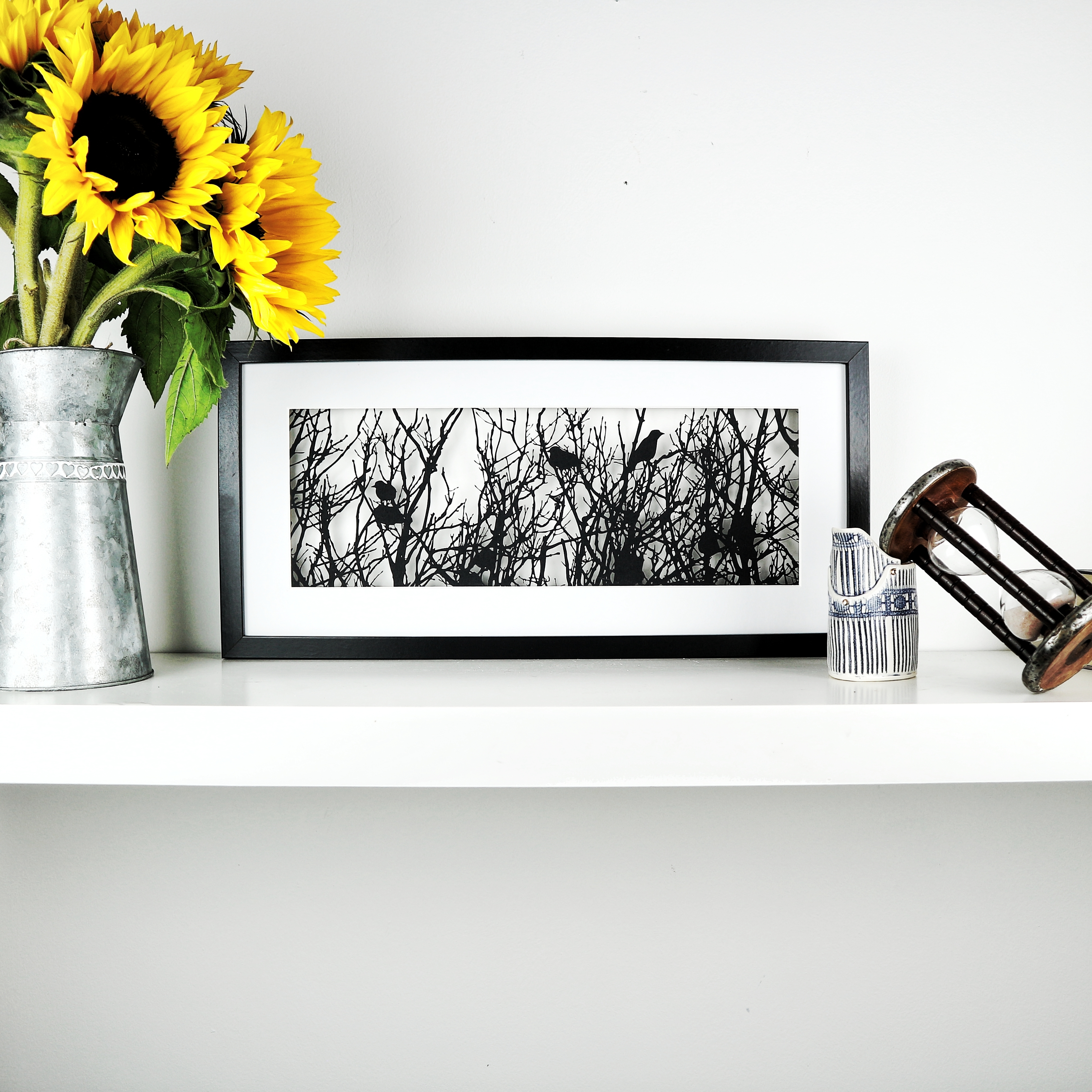 Papercut Picture Of Birds Nesting Landscape Artwork | Artwork | Framed |