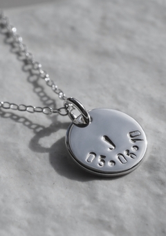 Aujune initial and date disc necklace