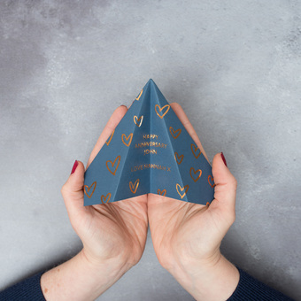personalised anniversary card paper plane hearts foiled