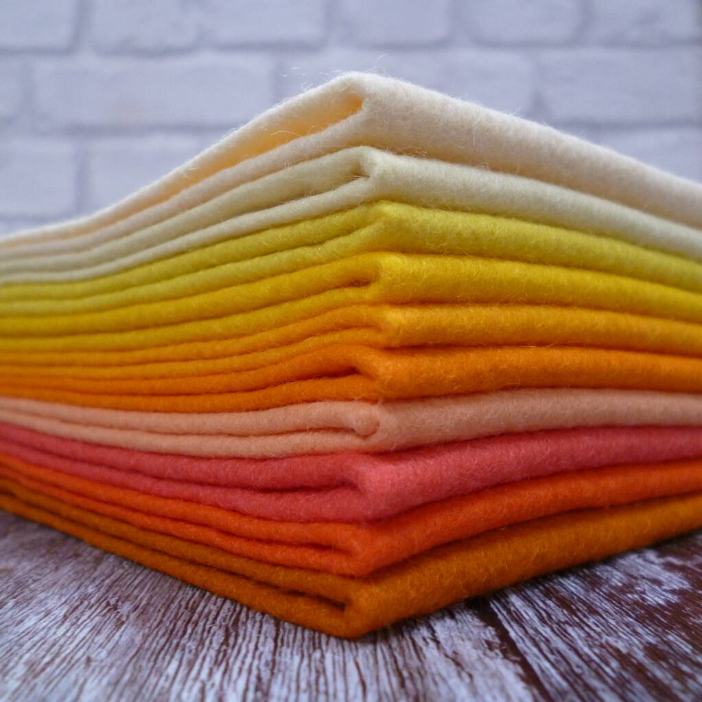 Sunshine Felt Craft Pack 12' Squares Of Wool Blend Felt