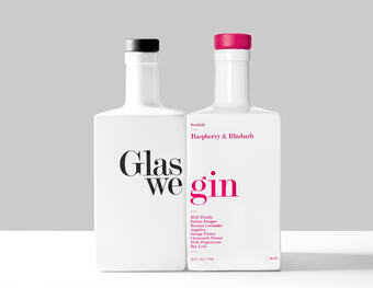screen shot of a bottle of Glaswegin London Dry and Glaswegin Raspberry & Rhubarb  