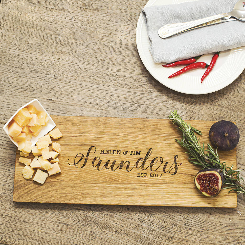 Natural Gift Store Cheese Lovers Personalised Oak Cheese Serving Board | 