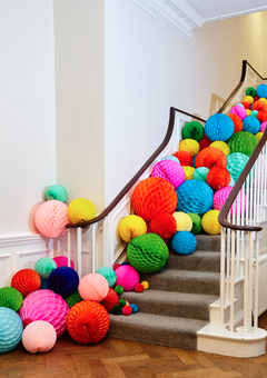 Honeycomb Balls on stairs