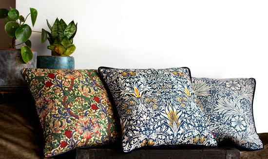William Morris Cushions on a bench G&H
