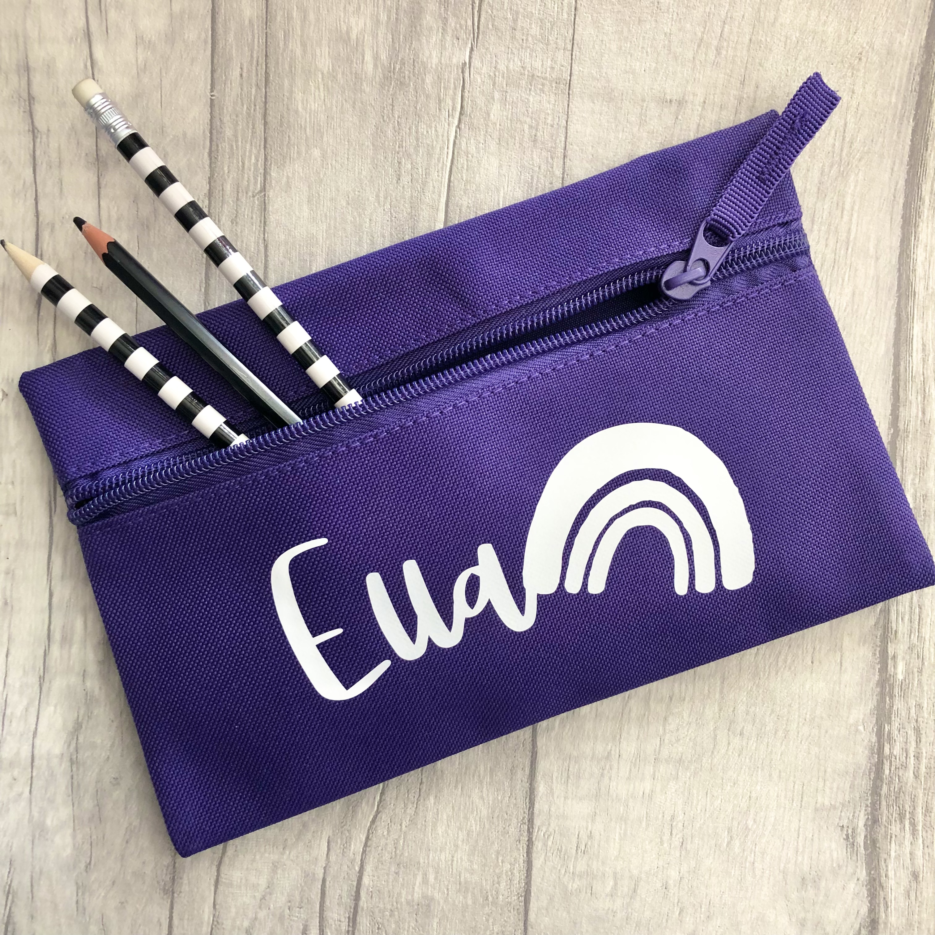 Personalised Child's Name Rainbow School Pencil Case