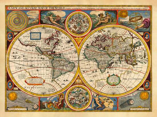 An old world map by John Speed, 1651