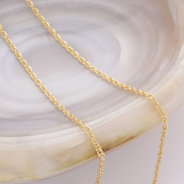 Gold Plated Sterling Silver Rope Chain in a Gemstone Trinket Dish