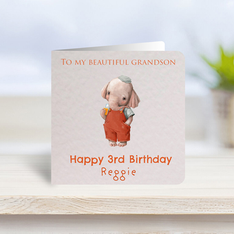 Personalised 3rd Birthday Boy Greeting Card 