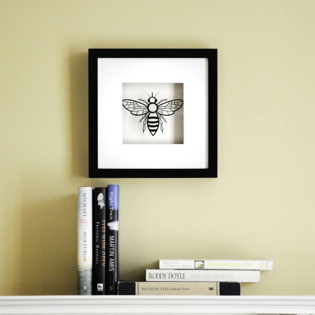 Framed Paper Cut Manchester Bee Artwork | Artwork | Framed |