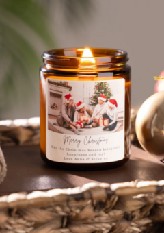 Personalised Christmas Photo Candle