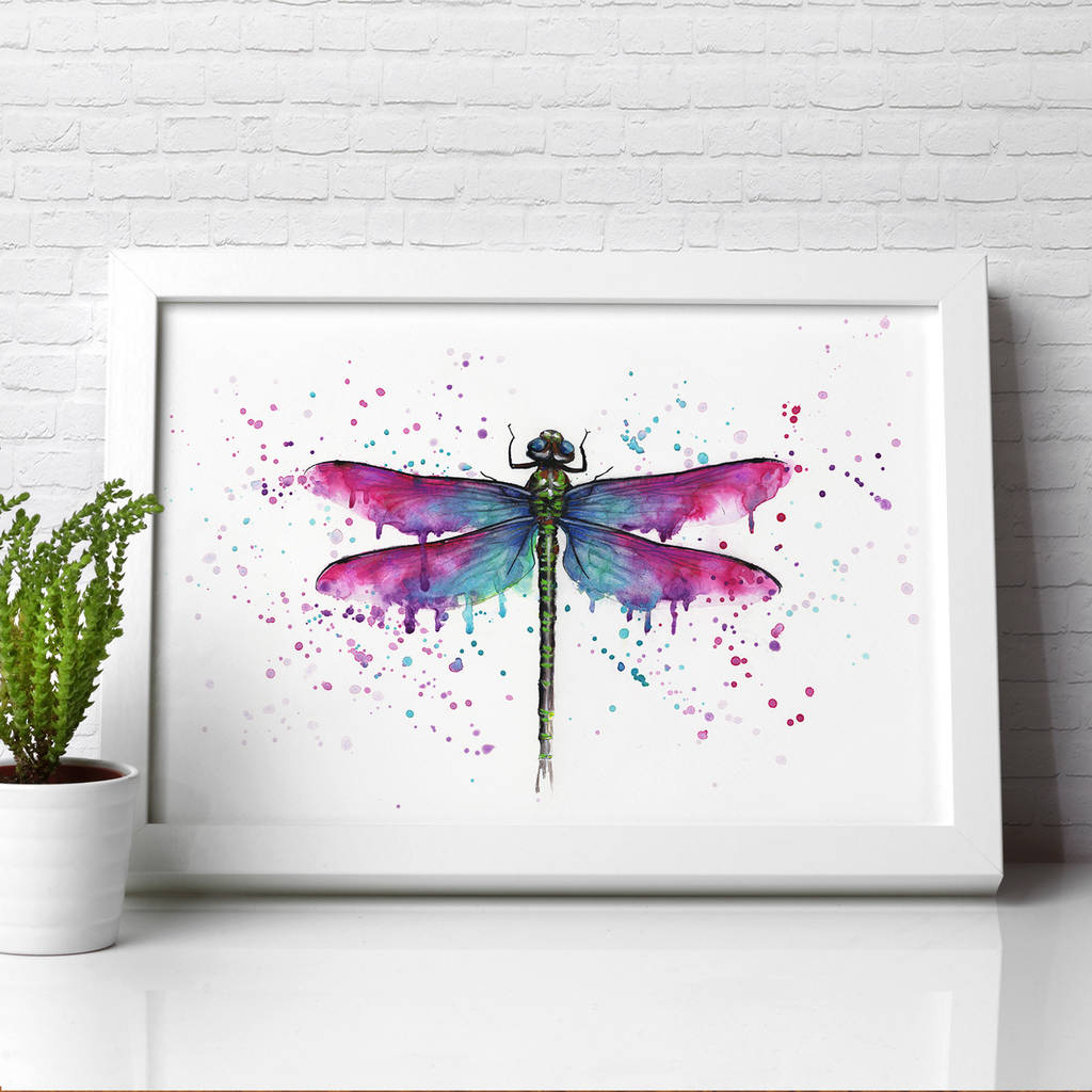 Dragonfly Painting Illustration Print Poster | Artwork|