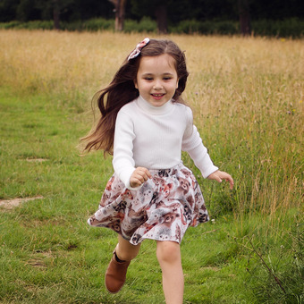 childrens autumn skirt and bow set