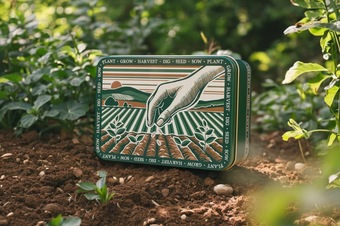 seed storage gardening tin