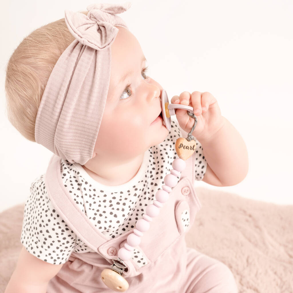 Personalised Dummy Clip With An Engraved Heart