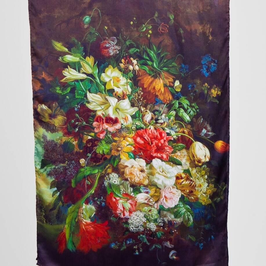 The Silk Boutique Luxury Silk Scarf With Floral Prints | 