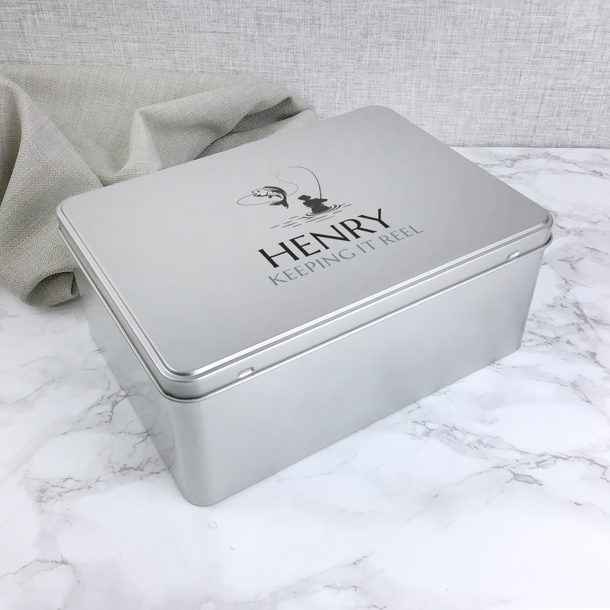 Personalised Fishing Tackle Bait Tin Angler Gift