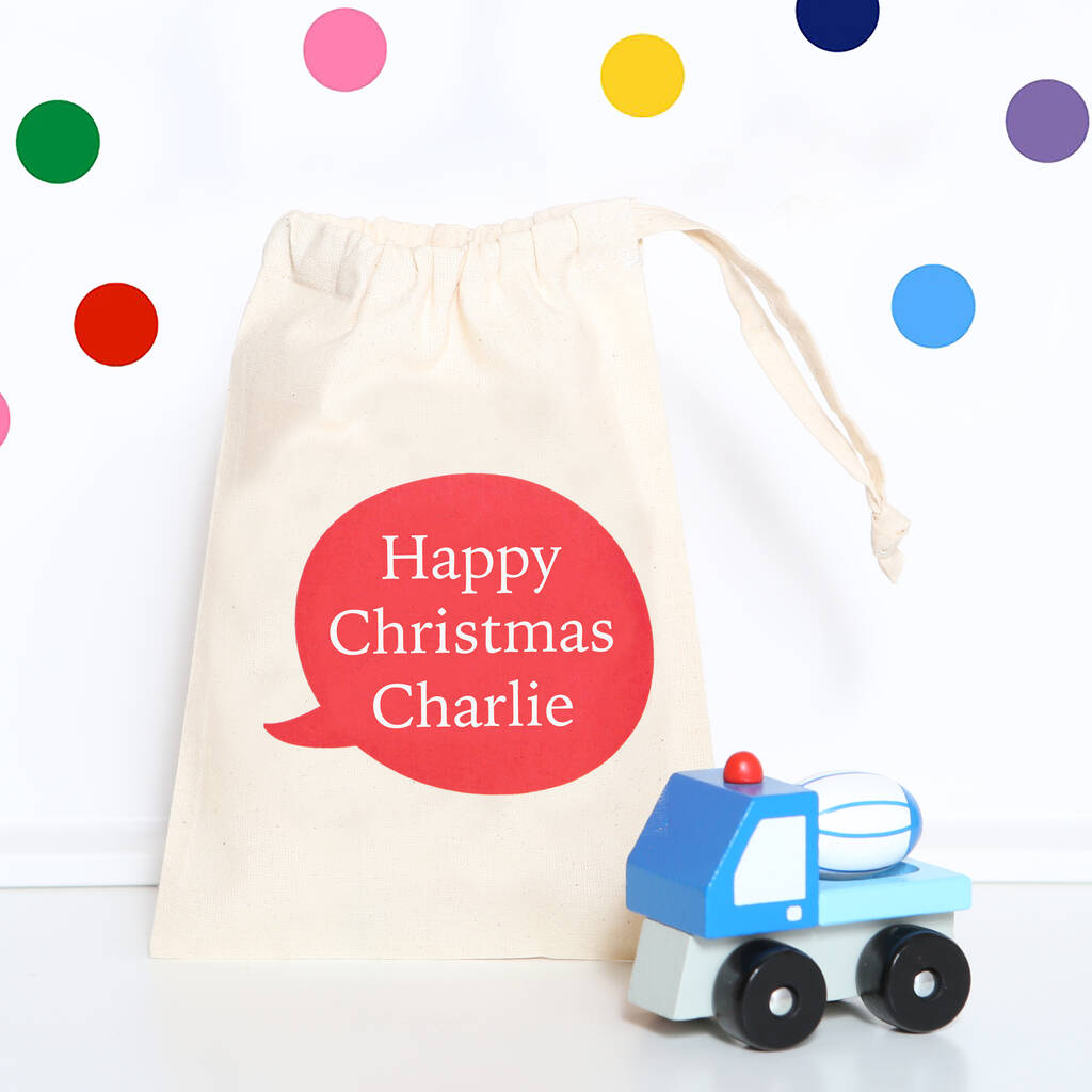 Wooden Construction Truck And Personalised Bag