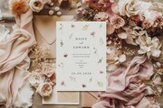 Floral wedding invitation