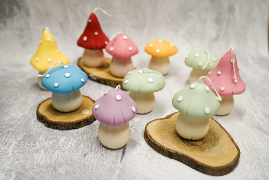 Colourful Mushroom Candles